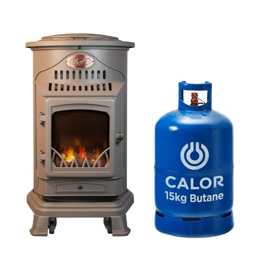 Provence Rustic Brown Gas Heater with 15kg Butane