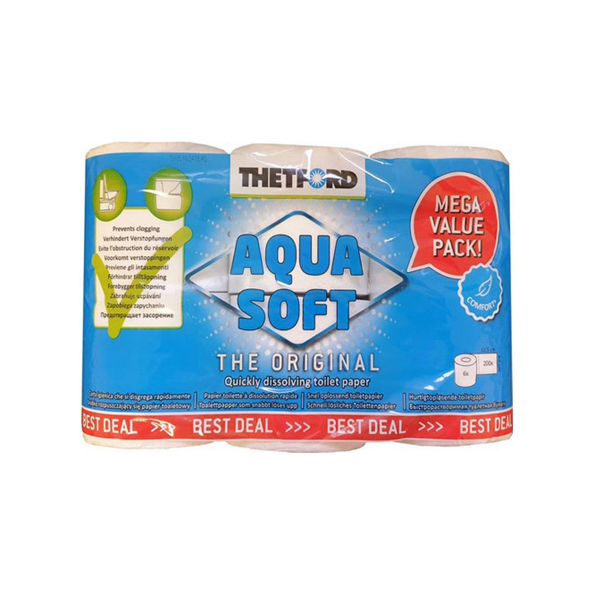 Aquasoft Toilet Roll - 6 Rolls