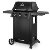 Black barbecue grill with 'Broil King' branding on a white background